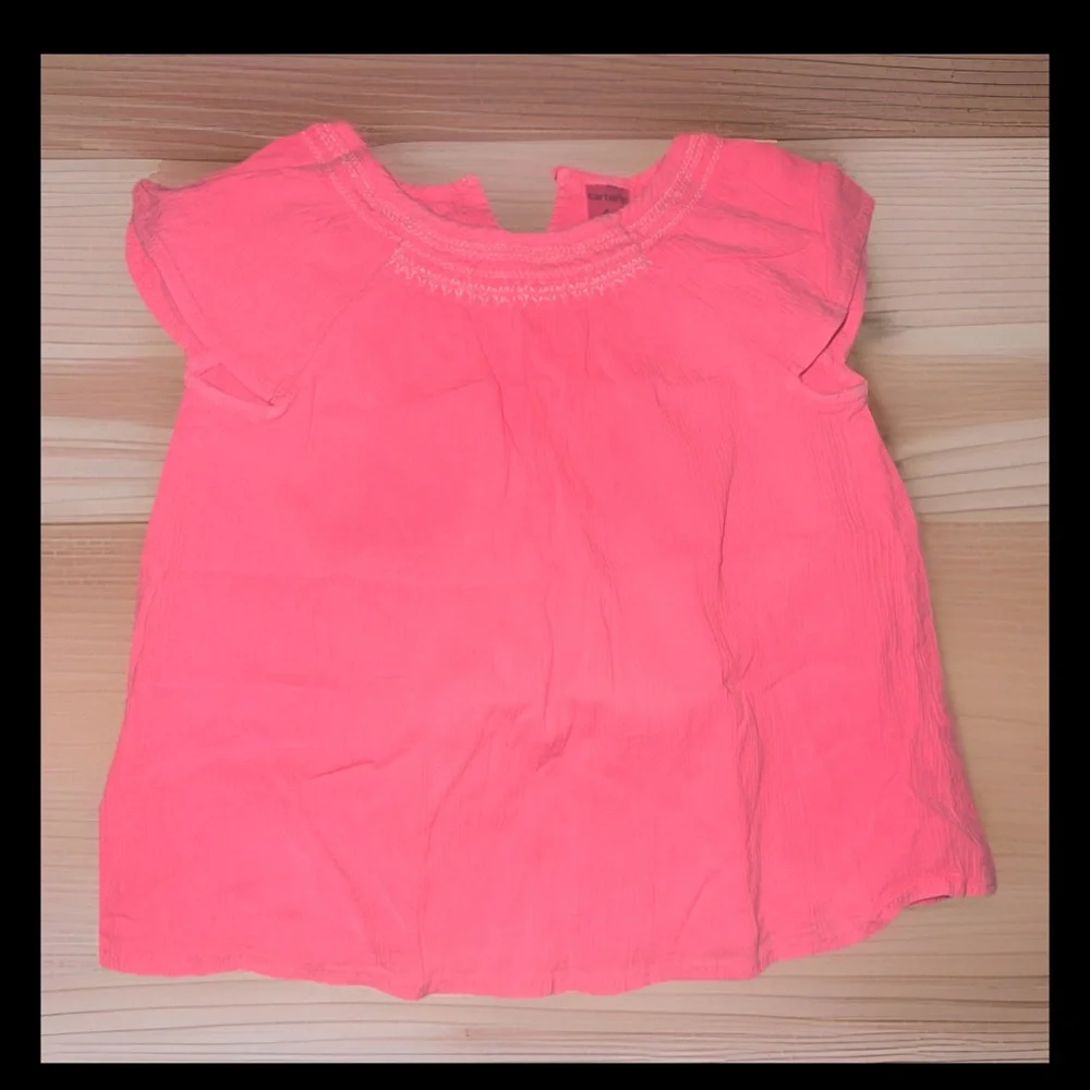Carters 4T Girls' Neon Pink Short Sleeve Top